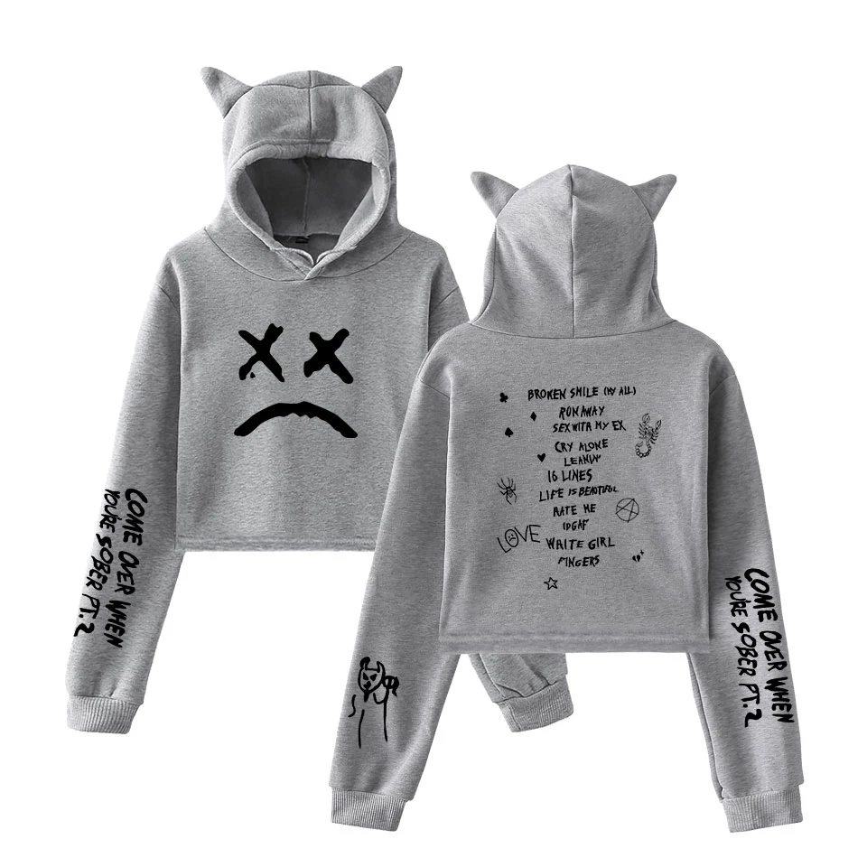 Kpop Lil детский короткий кошачий топ с принтом Пип крик толстовки свитера для