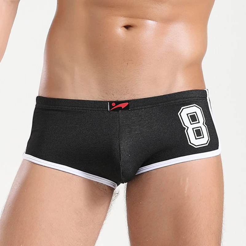 Сексуальные хлопковые мягкие u выпуклые трусы боксеры в полоску с низкой талией