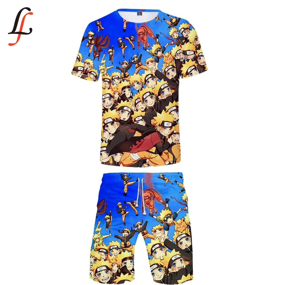 Новинка 2019 повседневный крутой мужской комплект из двух предметов с 3D принтом