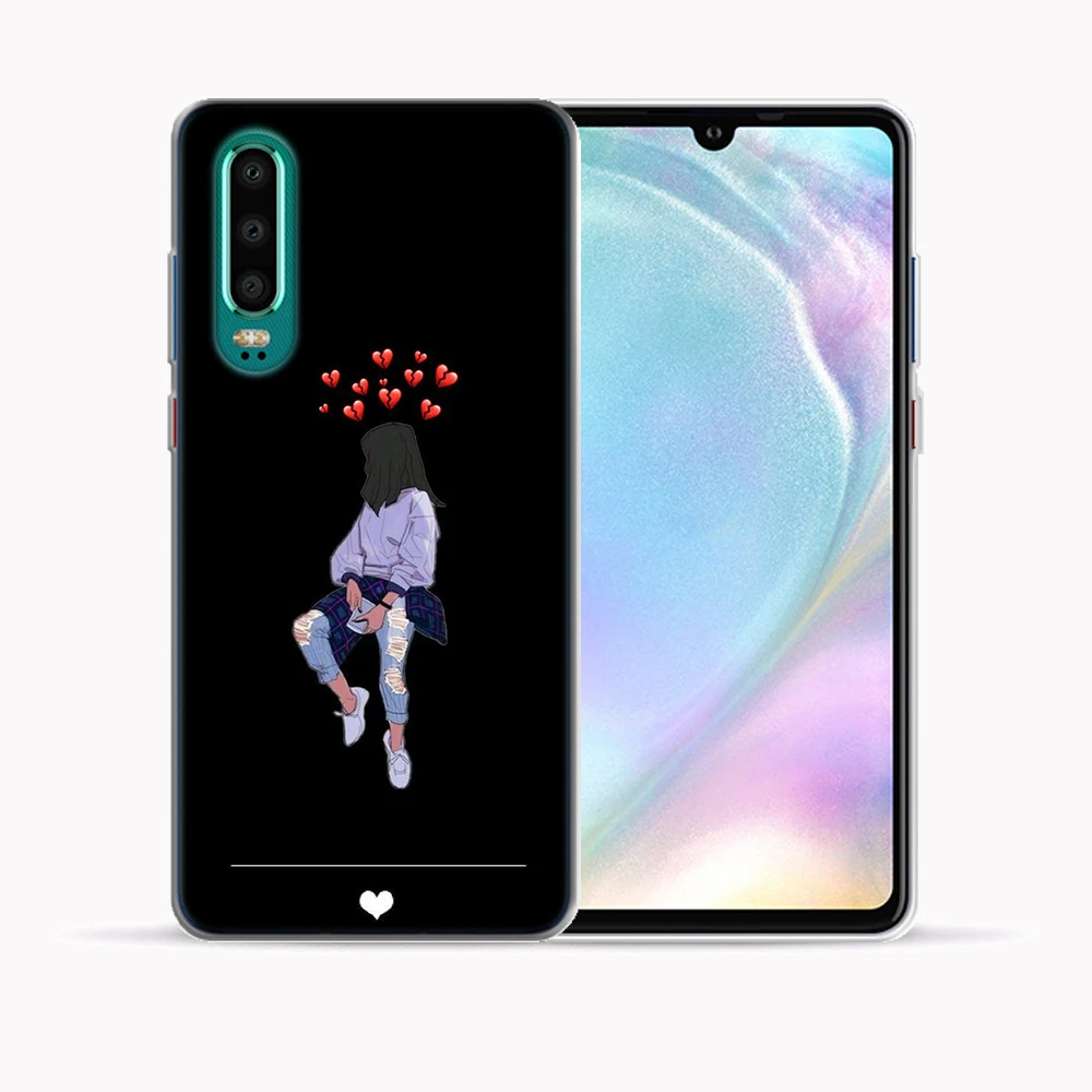 Мягкий ТПУ чехол с цитатами цветочным рисунком единорогом для Huawei P30 Lite Pro цветы