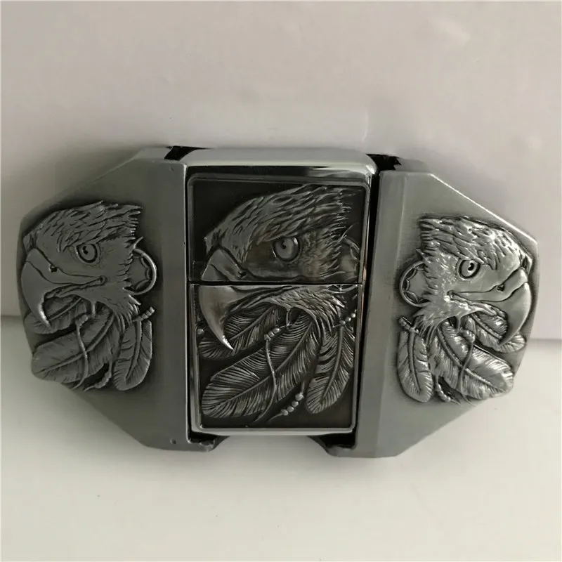 Розничная, новинка, высокое качество, 3D, Серебряный Орел, зажигалка, металлическая пряжка для ремня для мужчин, модный мужской ремень, аксессуары, подходит для 4 см, широкий ремень