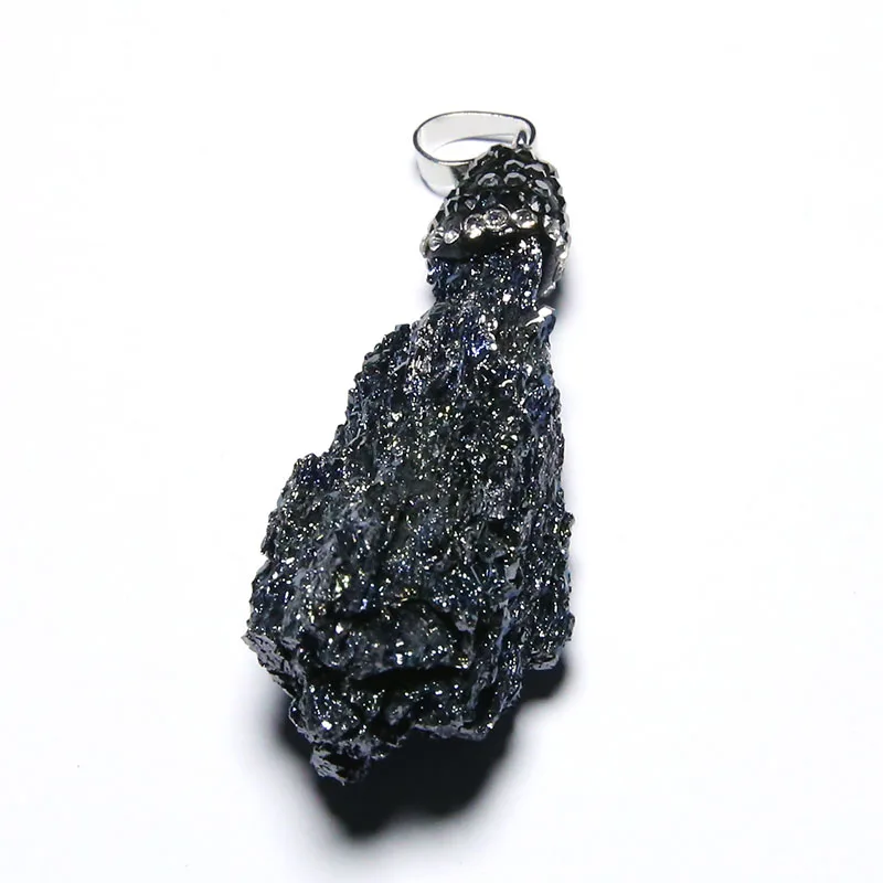 Подвеска из черных камней уникальные натуральные метеориты Tektite минеральные