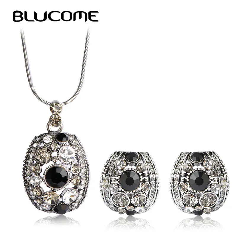 Женский набор украшений Blucome квадратные серьги с кристаллами в стиле ретро для