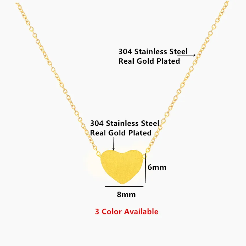 ICFTZWE подвеска в форме сердца из нержавеющей стали Золотая цепочка колье