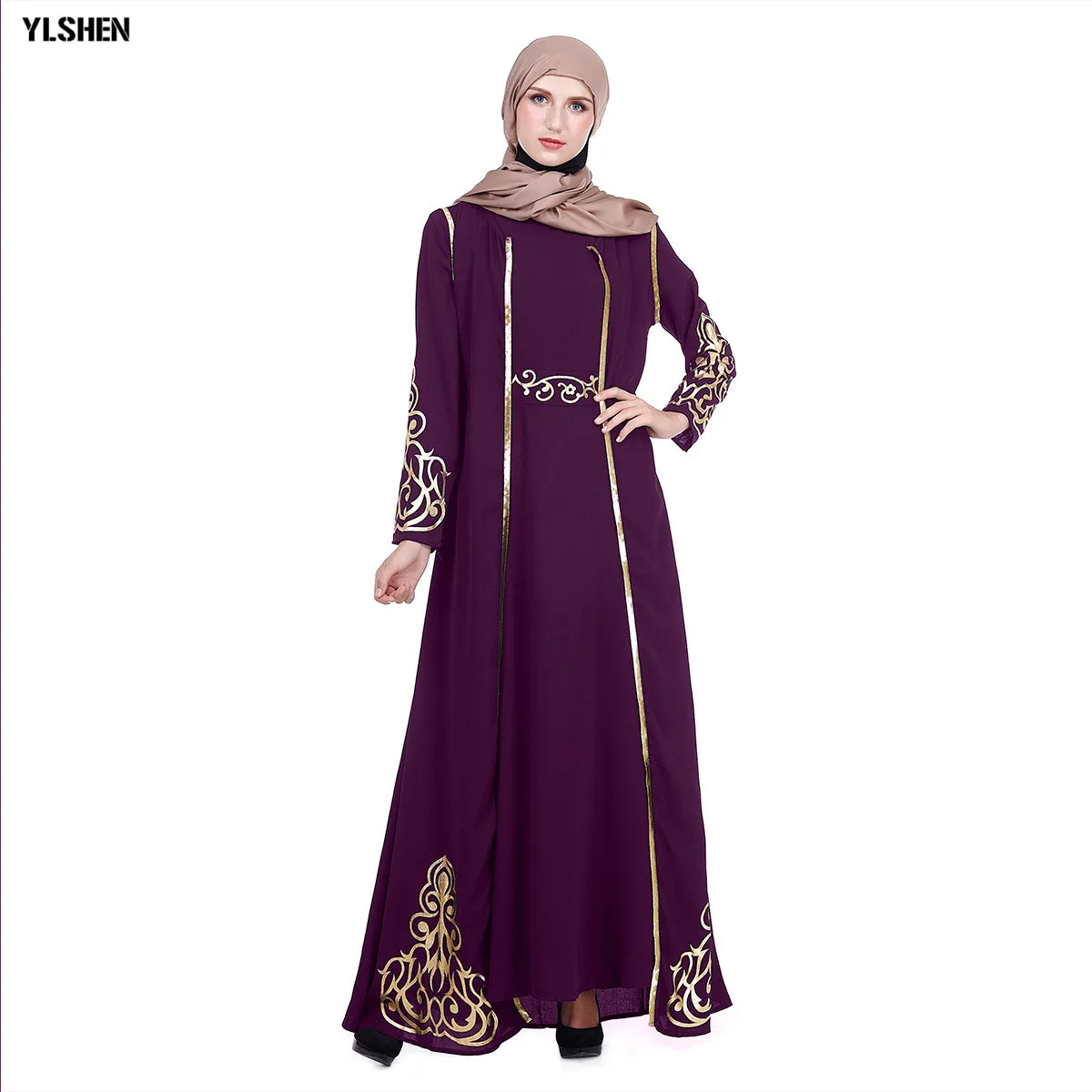 2019 Abaya Дубай мусульманское платье 2 шт. в комплекте женские макси платья