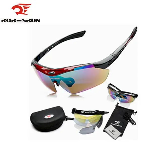 ROBESBON Polarized Fun Sports Cycle Sunglasses Ciclismo 5 Lenses Eyewear Professional Cycling Eeyewear Bicycle Bike Glasses | Спорт и
