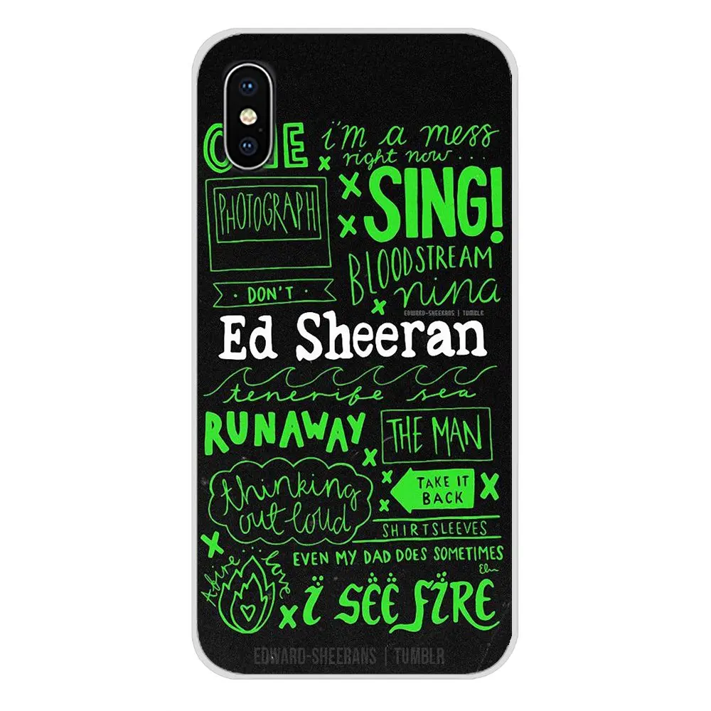 Аксессуары чехлы для телефонов Apple iPhone X XR XS MAX 4 4S 5 5S 5C SE 6 6S 7 8 Plus ipod touch Ed Sheeran