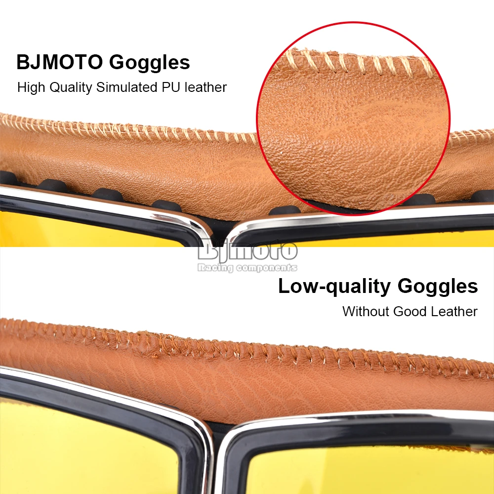 Для Harley style Gafas винтажные мотоциклетные MX очки кожаные Пилот Мотоцикл Скутер байкер очки Ретро шлем очки питбайк