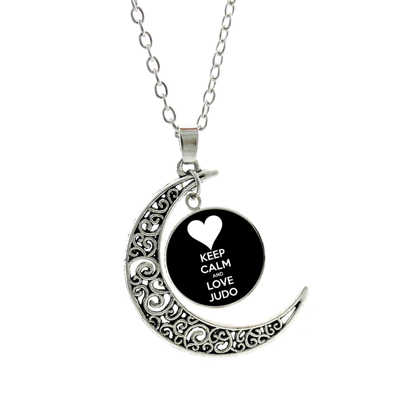 Новый Винтажный я люблю дзюдо черный пояс художественные Подвески луна кулон