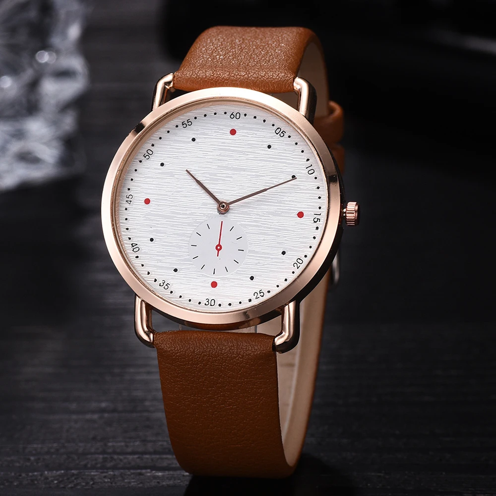 Модные повседневное Бизнес наручные часы кварцевые 2019 новый для мужчин PU группа