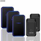 CACAZI домашний автономный беспроводной дверной звонок без батареи 1 2 кнопки 1 2 3 приемника водонепроницаемый кольцевой звонок US EU UK AU Plug