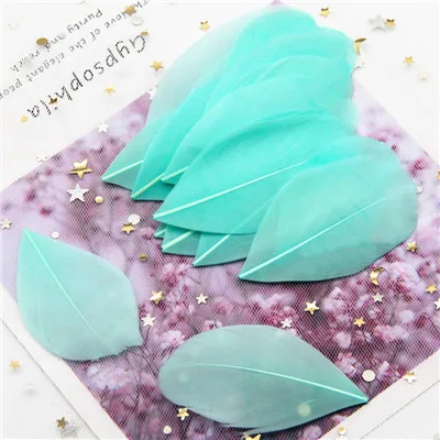 light green 50p Перья боа, натуральные перья, лебедь, плюсы, 4-8 см, перья фазана, свадебные украшения, 50 штук/партия - Цвет: light green 50p