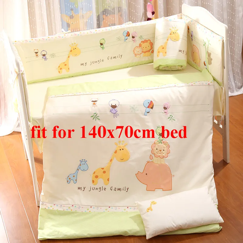 for 140x70cm bed 9 шт. хлопковый комплект постельного белья для новорожденных, детская кроватка, Комплект постельного белья для младенцев, стеганая подушка, листовые бамперы, кровать вокруг кроватки - Цвет: for 140x70cm bed