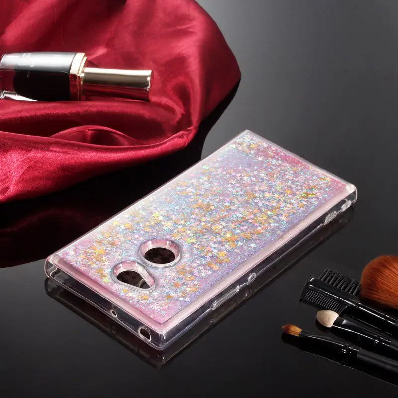For Fundas Sony Xperia L2 Case Cover Soft Liquid Glitter Silicone TPU Phone Coque L 2 | Мобильные телефоны и аксессуары
