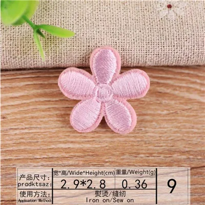 10PCS TYPE 09 10 шт. милый маленький цветок нашивки костюмы Вышивка Железо На Аппликации цветочный для детей сумки платье одежда Дешевые Patchs DIY - Цвет: 10PCS TYPE 09
