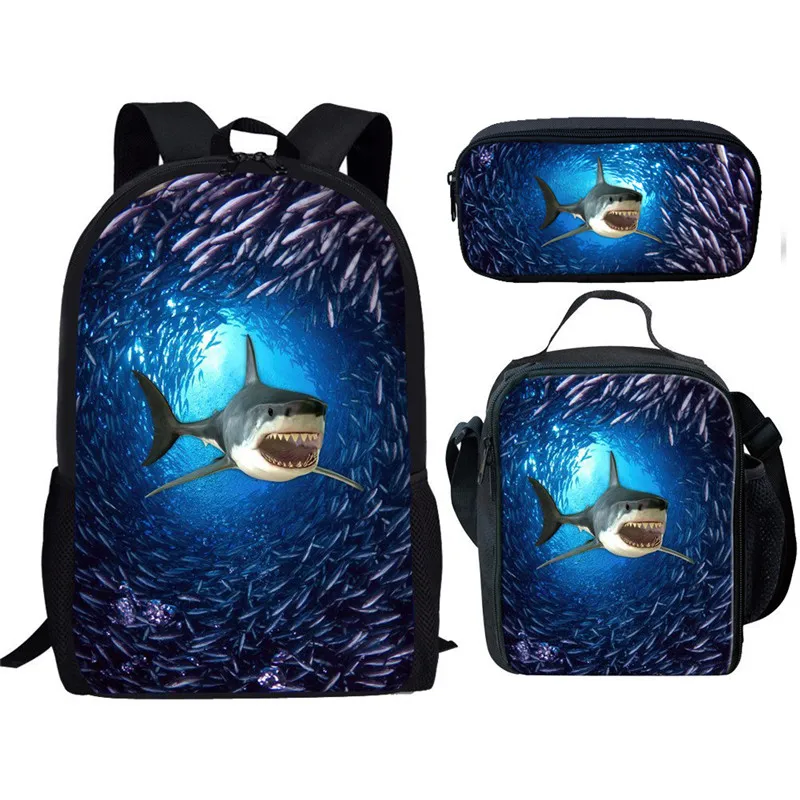 C0307C-G-K FORUDESIGNS/детские школьные сумки, набор для девочек и мальчиков, Акула, дельфины, школьный рюкзак для детей, рюкзак для начальной школы, детский портфель, Mochila - Цвет: C0307C-G-K