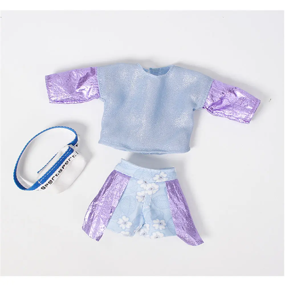 Одежда Blyth doll фиолетовая шифоновая футболка и джинсовые брюки костюм для 1/6 30 см шарнирного тела