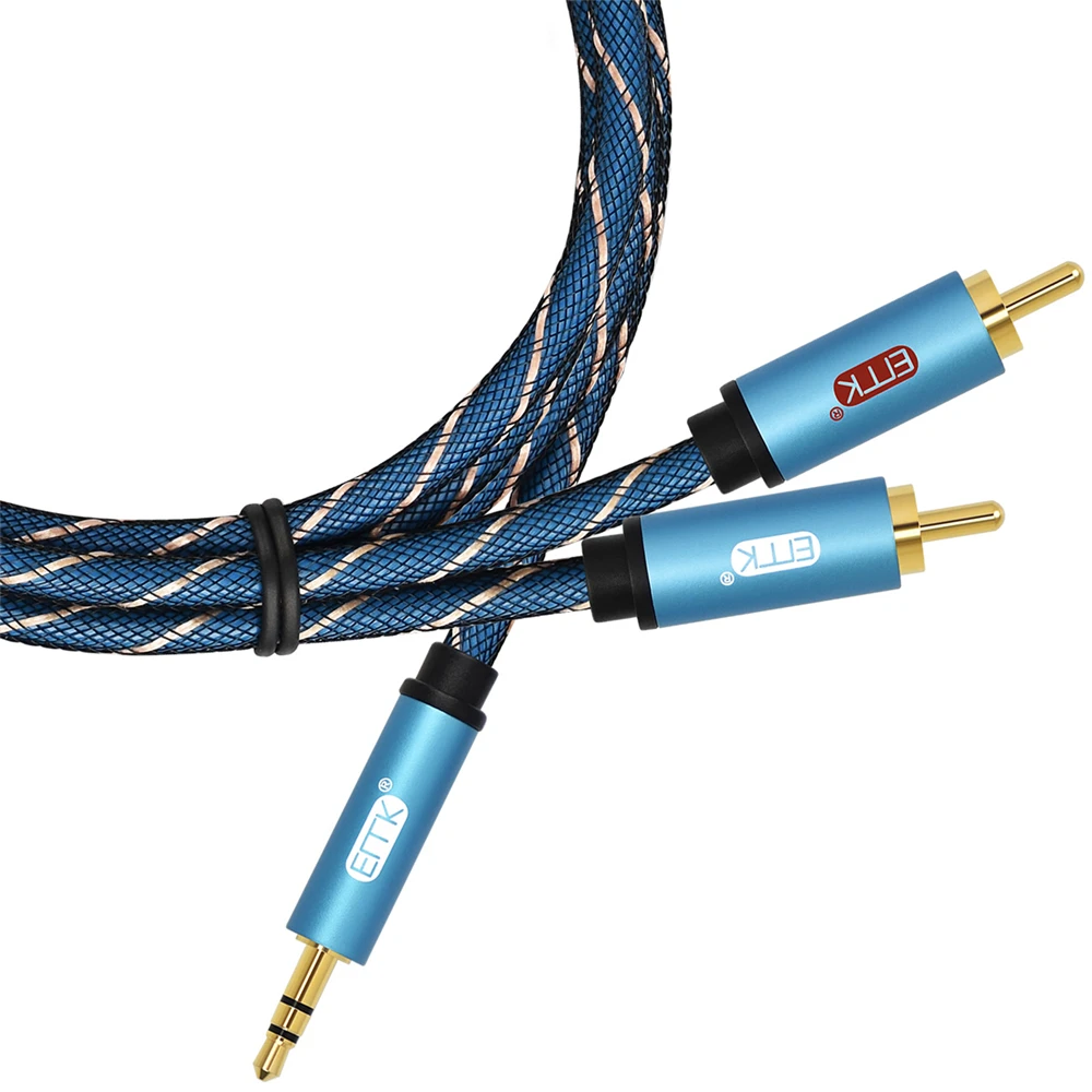 Кабель EMK 2 RCA на 3 5 мм внешний кабель jack аудиоразъем 1 м для театра телефона