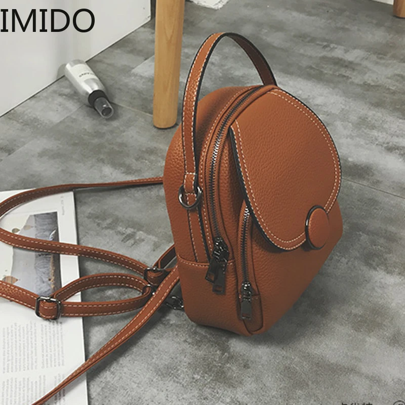 IMIDO Classic Shell Women's Backpack 2019 Female Shoulder Back Bag Ring Schoolbag Leather Backpacks Small Mohila Fashion | Багаж и