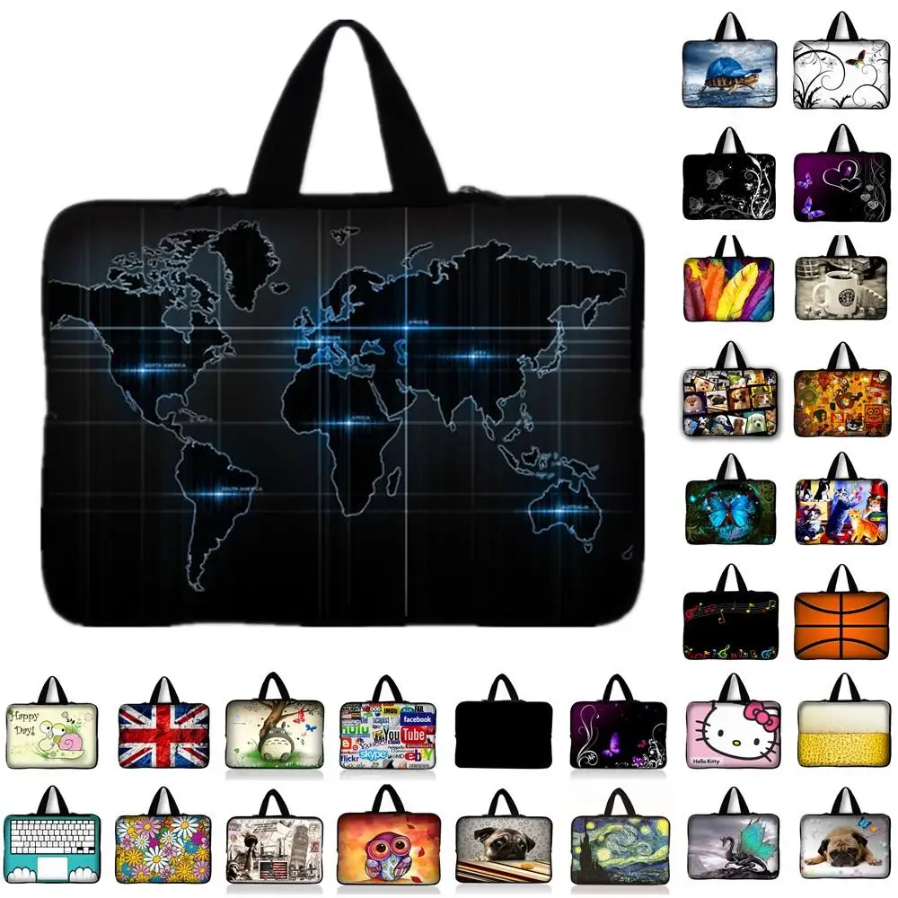 world map notebook laptop Sleeve Case for 9.7 inch 10'' 11.6" 13'' 13.3" 14" 14.4" 15'' 15.6" 17" 17.3'' laptop tablet bag