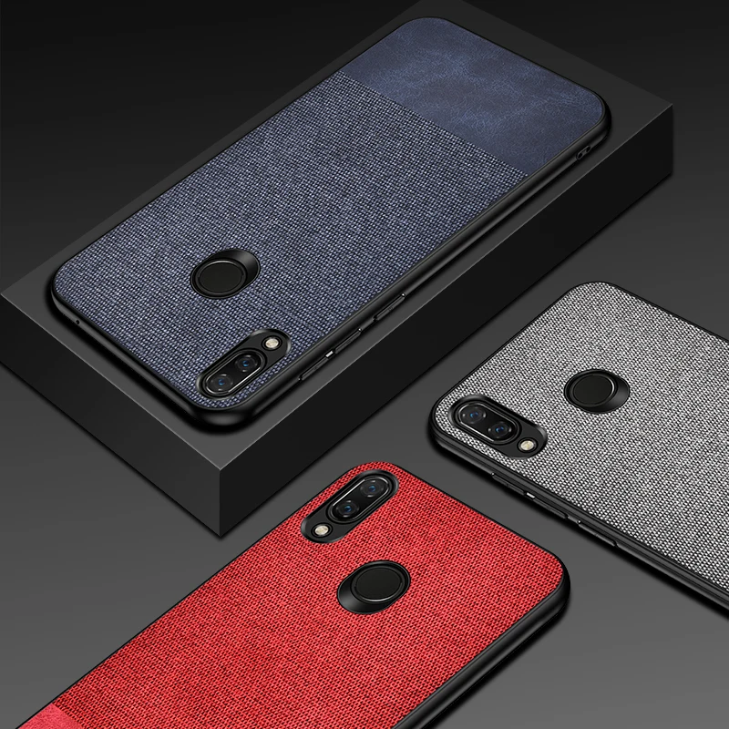 For Xiaomi Redmi 7 Case Fabric Cloth Hybrid PU Hard PC Back Cover redmi7 Phone Full protection Fundas Coque |