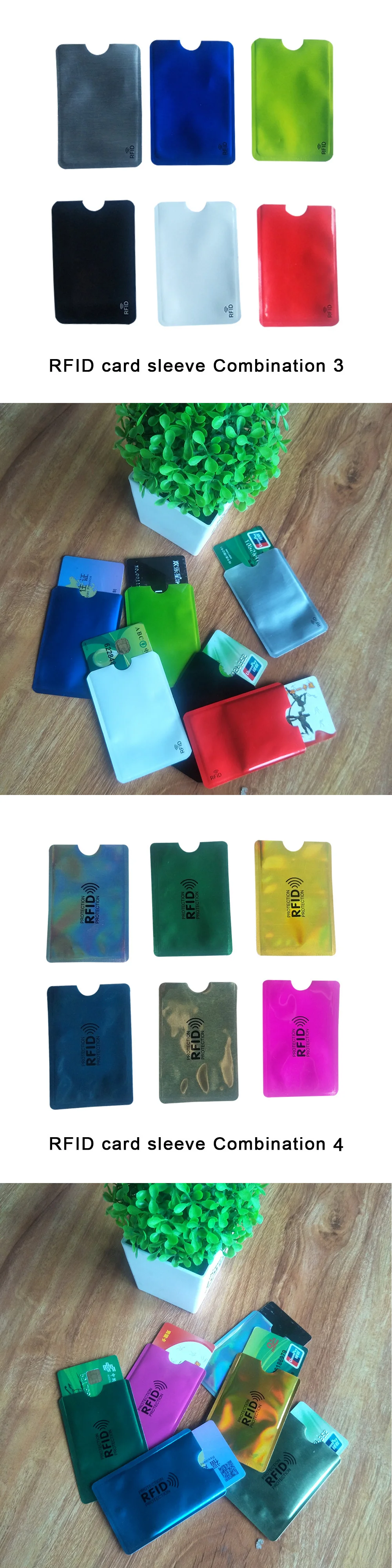 6 шт./лот Блокировка Кошелек Анти RFID Чехол держатель рукава Сканирование алюминиевый чехол безопасности для кредитных карт паспорта