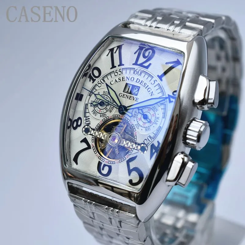 CASENO Топ Роскошные Брендовые Часы с турбийоном Скелет автоматические