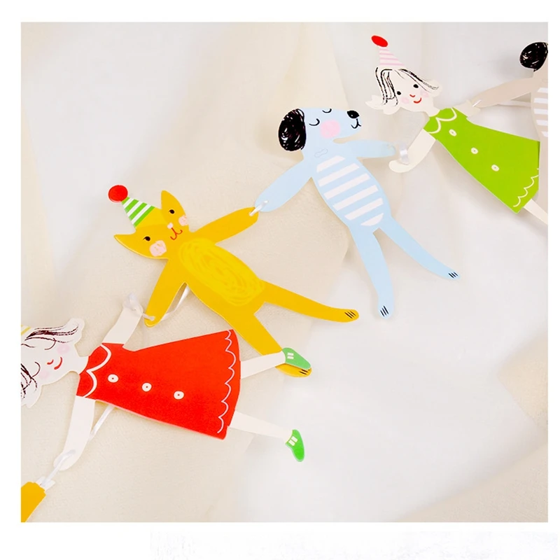 12/13 шт./компл. ко дню рождения Натяжные флаги 3M Little Man Мультяшные животные Стиль Baby