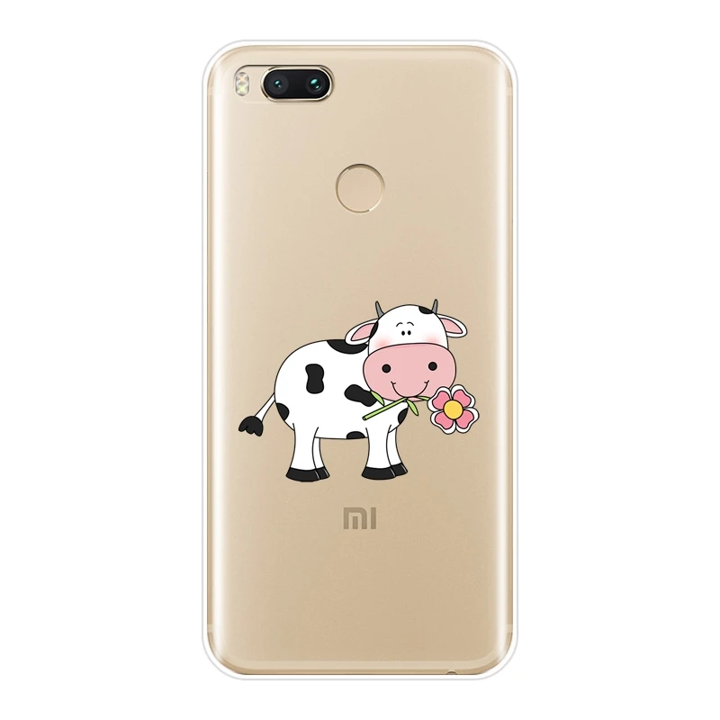 Задняя крышка для Xiaomi Mi 5 5C 5S 5X 6 6X Plus мягкий силиконовый чехол телефона с коровой