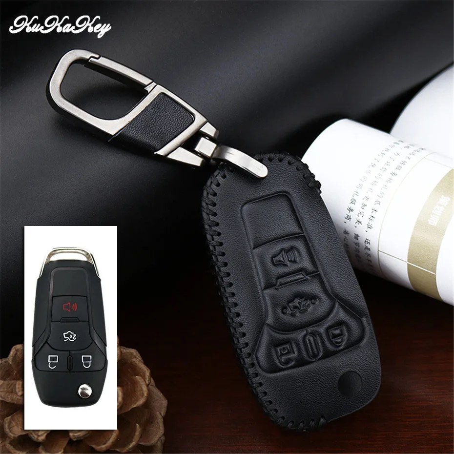 Black Автомобильный чехол для ключей защитный чехол для ключей для Ford Focus 2 3 Fiesta Transit Ecosport Mondeo Kuga S-MAX EDGE брелок для ключей - Название цвета: Black