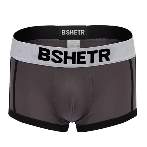 Бренд bshetr Мужское нижнее белье мужские сексуальные боксеры Cueca мягкие хлопковые трусы боксеры мужские трусы боксеры удобные мужские трусы - Цвет: Серый