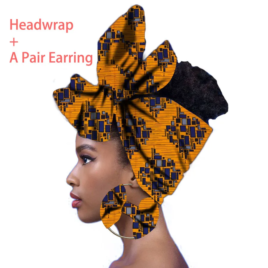 7 Африканский тюрбан Нигерии headtie Африканский тюрбаны для женщин в африканском стиле тюрбан модный платок из вощенной ткани из хлопка хорошего качества - Цвет: 7