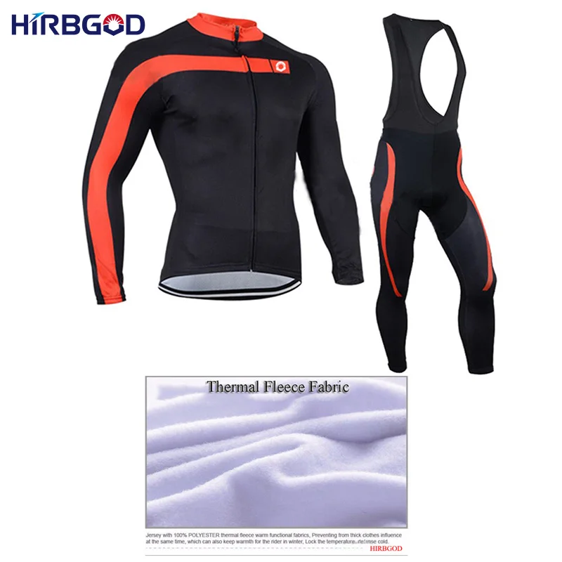Winter black bib Hirbgod XS-5XL Мужской зимний тепловой Велосипеды Джерси костюмы мужские Длинные рукава флисовая одежда Велосипеды комплекты Майки+ нагрудники комплекты, nm234 - Цвет: Winter black bib