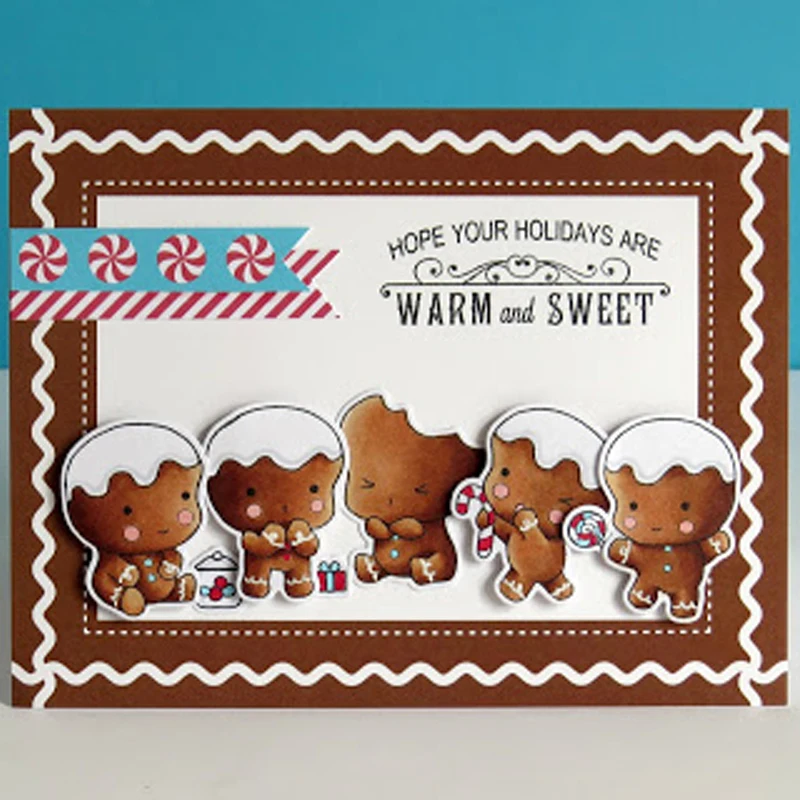 Новый праздник GingerSnaps прозрачный силиконовый штамп/печать для DIY