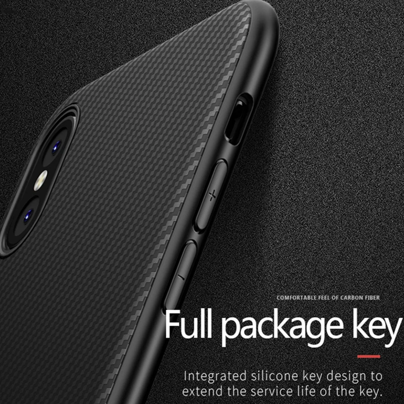IPAKY противоударный силиконовый чехол из углеродного волокна для Iphone XS X Max XR