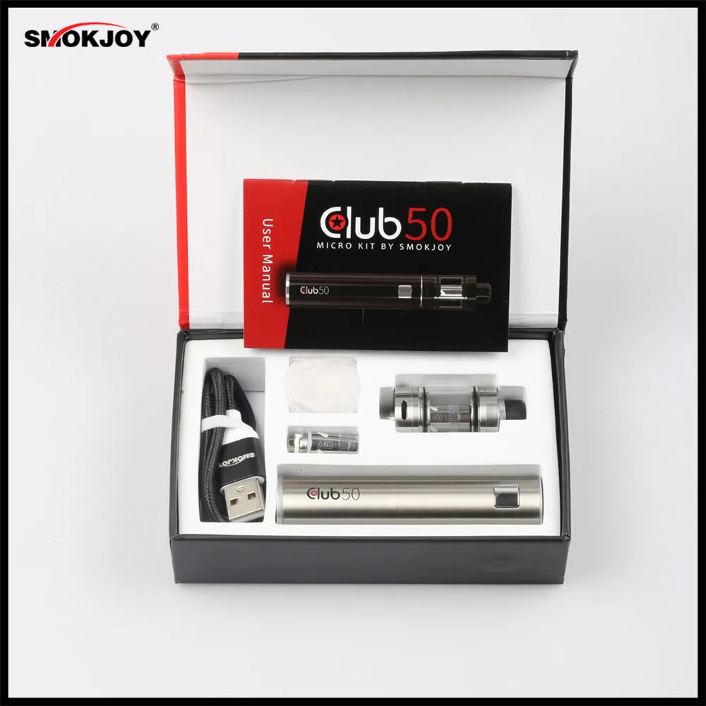 Оригинал SMOKjoy Club 50 микро комплект с Mod 1600 мАч батареи и Air Tank 22 электронная сигарета