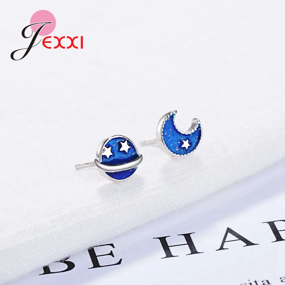 Женские серьги-гвоздики в виде луны и звезд | Украшения аксессуары