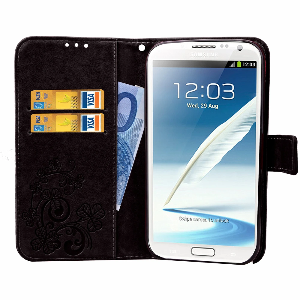 Роскошный кожаный чехол для samsung Galaxy Note 2, чехол, кошелек, откидная крышка, Капа для Coque, samsung Note 2, Note2, N7100, N7102, N7105, чехол