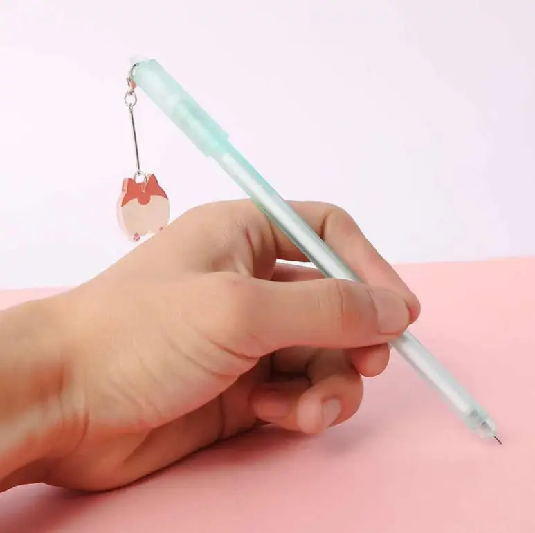 4 шт./компл. Kawaii 0,5 мм с животными риa с кулоном Медвежонок гель черные чернила для ручек цифровым пером подарочные канцелярские принадлежности для школьных канцелярских товаров