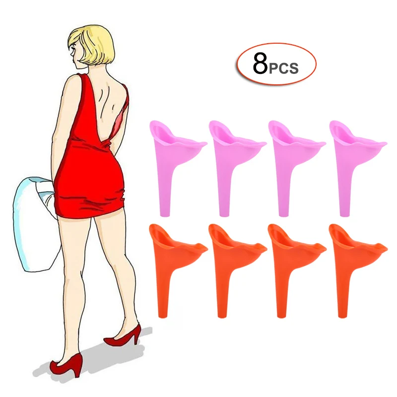 pink red 8pcs Портативный писсуар, стоячий Писсуар для женщин, дорожный Топ Orina Mujer, портативный Писсуар для женщин, писсуар для путешествий - Цвет: pink red 8pcs