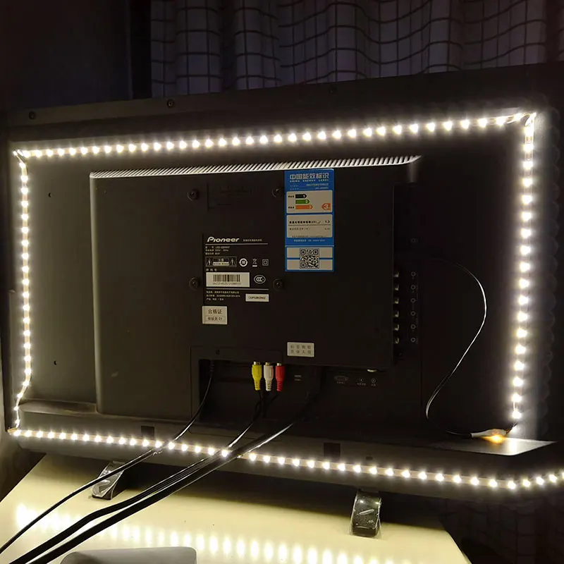 SMD 3528 5V ночник USB мощность Светодиодная лента лампа Рождественский Декор для ТВ