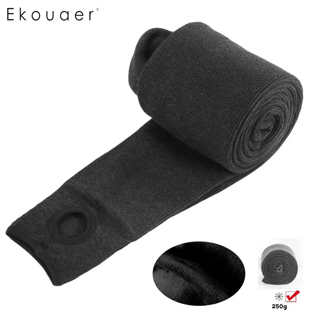 250g Gray Ekouaer длина стопы зимние теплые модные повседневные однотонные женские леггинсы утепленные хлопковые брюки высокая эластичность Осенние леггинсы - Цвет: 250g Gray