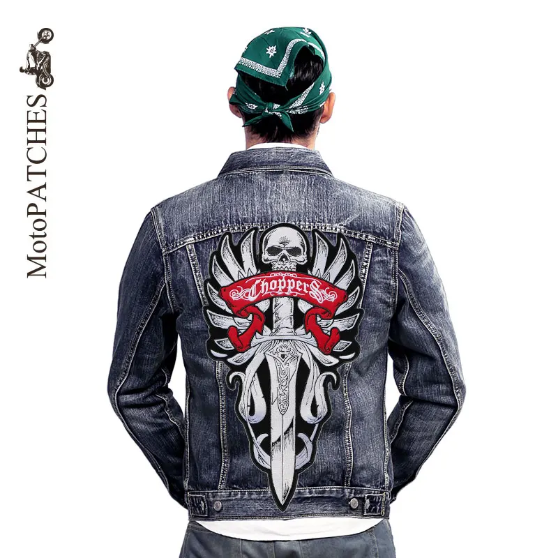 MotoPATCHES железные нашивки череп меч всадники большая вышивка Mc патчи|mc patches|patch