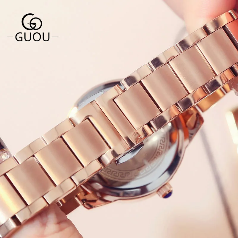 

GUOU Brand Fashion Luxury Watches Women Casual Waterproof Quartz Rhinestone Ladies Wrist Watch Montre Femme Relogio Feminino