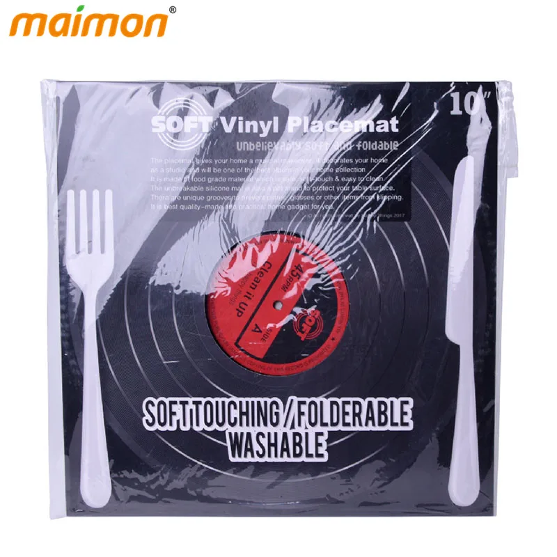 30 см большой ретро рекорд черный виниловый коврик для стола изоляционный мягкий