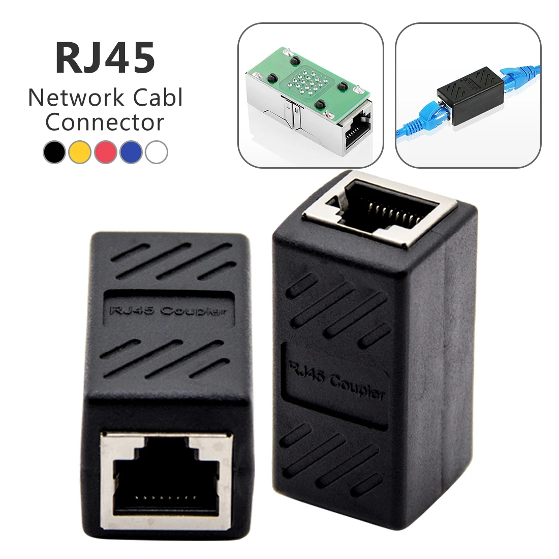 Ethernet LAN разъем Кабель-адаптер удлинитель в линии муфта RJ45 мать к матери CAT6 сети