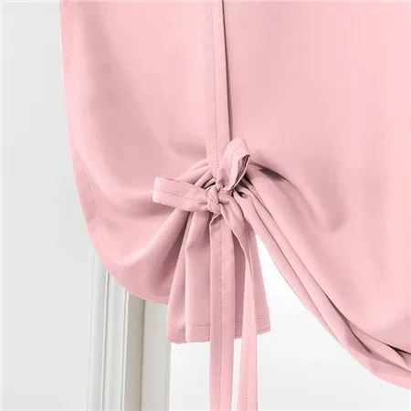 Pink XYZLS римские жалюзи Короткие шторы для кухни одноцветное цвет плотные шторы s стержень карман современный 1 шт - Цвет: Pink