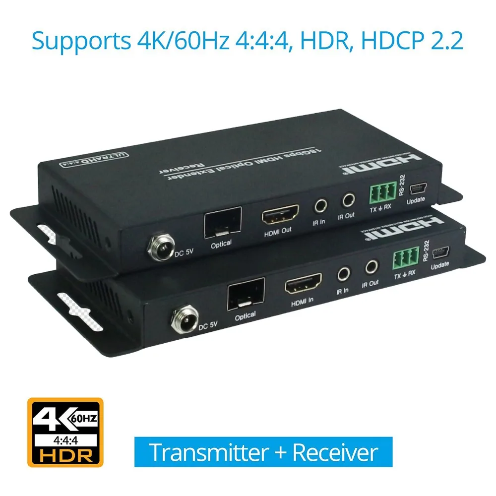 PUZHIJIE Ultra HD 4K2K60Hz волоконный удлинитель HDMI по оптическому волокну с ИК RS232 поддержка
