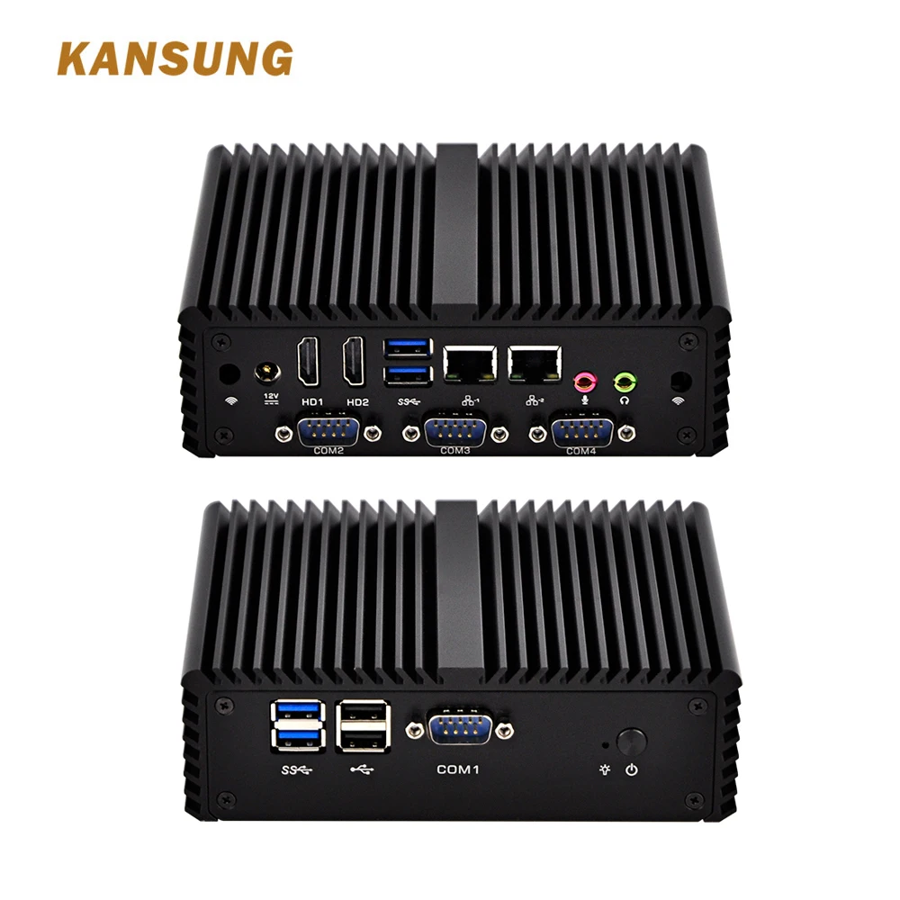 Fanless Mini PC 2 Lan Intel Core i3 5005U Broadwell Industrial X86 Single Board Desktop Computer Apply to POS System