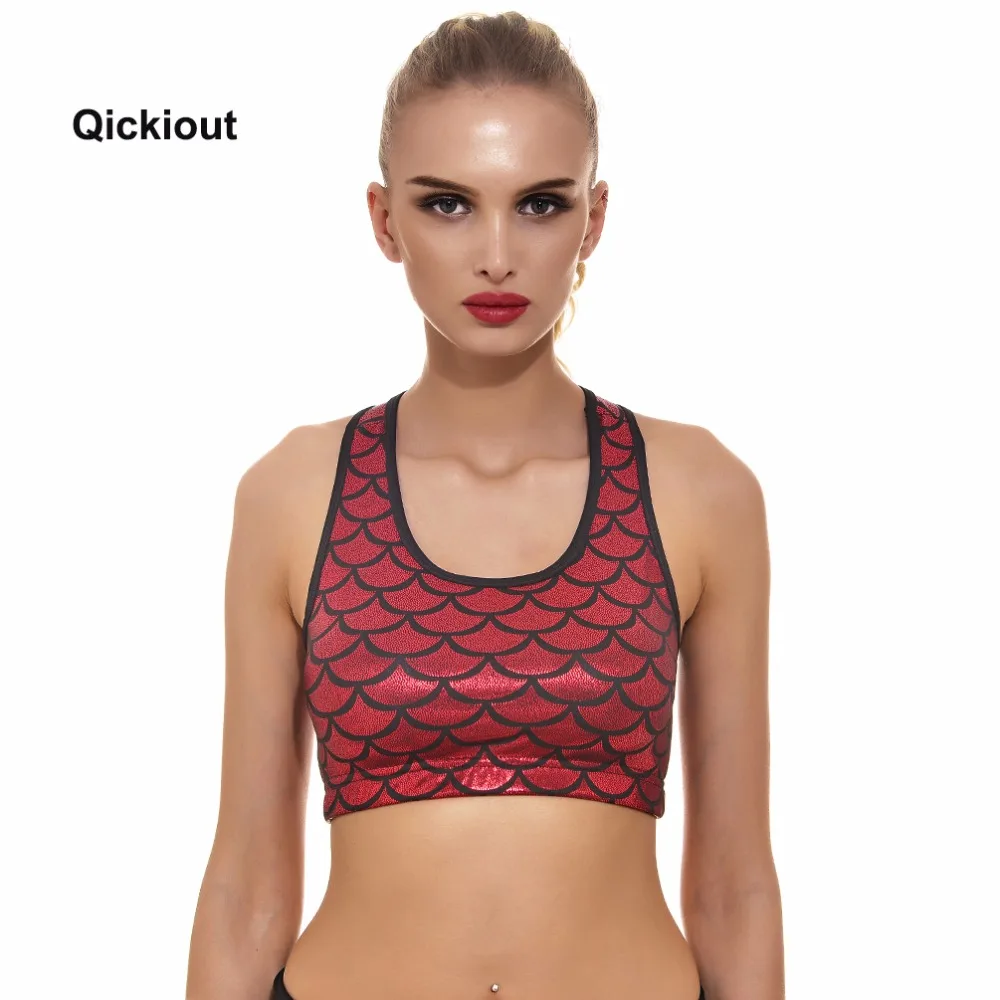 Qickitout бюстгальтер, новинка, бюстгальтеры, 12 цветов, Русалка, чешуя, новинка, бюстгальтер для фитнеса, тонкий бюстгальтер для женщин, тянущийся кроп-топ, Прямая поставка